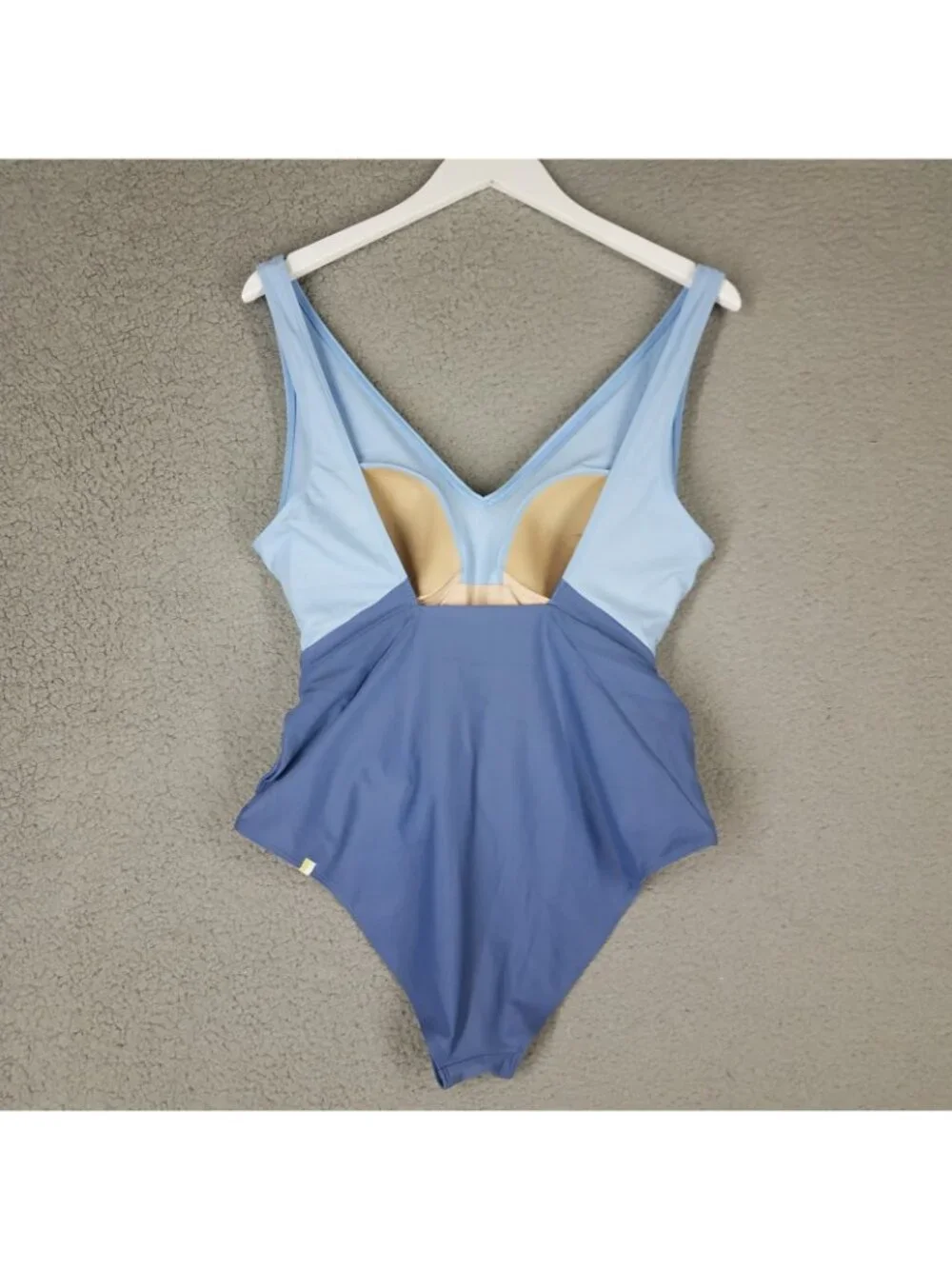 Summersalt One Piece Swimsuit Women's 14 Blue Lightly Lined Deep V-Neck Swim